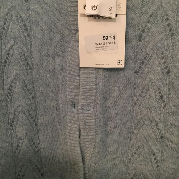 Women's Long Sleeved Cardigan, button up, Size Large - Picture 6 of 8